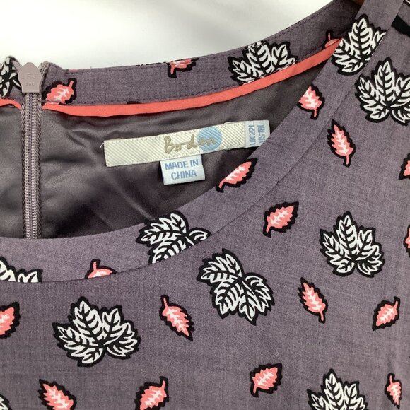 Boden Midi Dress Boho Floral Leaf Size Large W/ Pockets Cottagecore Minimalist - Picture 4 of 6